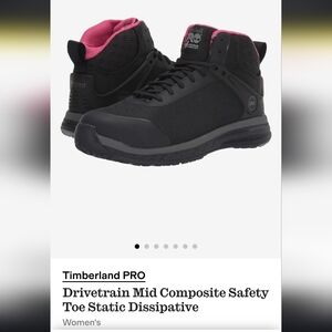 Timberland PRO Women's Black and Pink Safety Toe Shoes